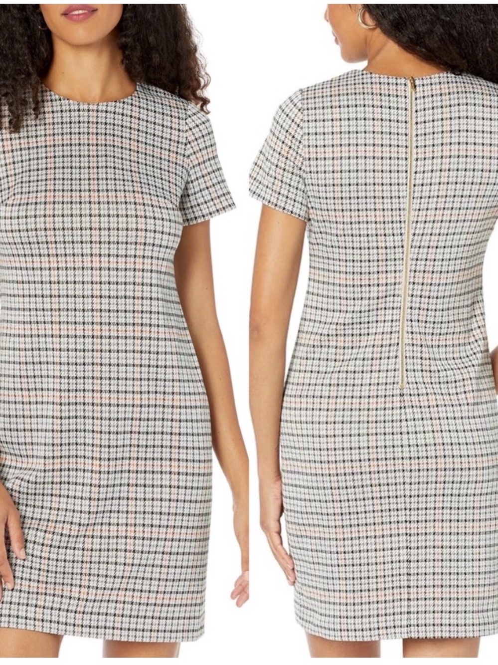 Calvin Klein Plaid Herringbone Sheath Dress